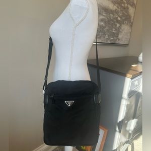 Prada Black Nylon Adjustable Crossbody Messenger Bag